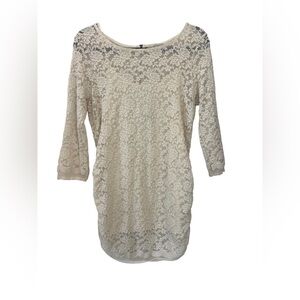 Jessica Simpson Maternity Cream Lace Long Sleeve mini Dress